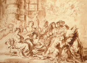 Appraisal: Manner of Peter Paul Rubens - - Group figure study