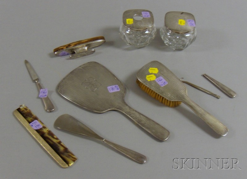 Appraisal: Manchester Sterling Silver Vanity Set nine pieces