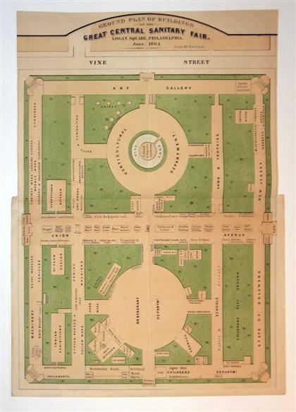 Appraisal: piece Color Lithographic Plan Ground Plan of Buildings of The