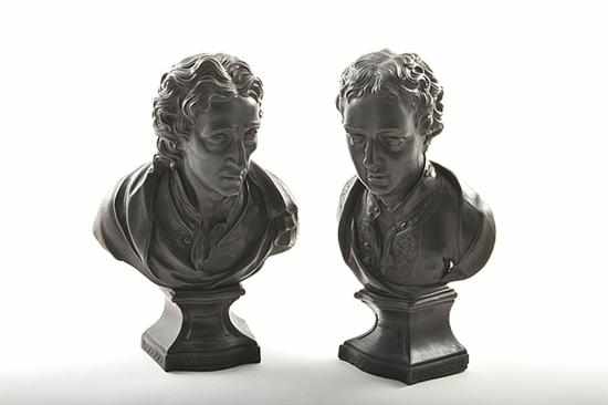 Appraisal: Pair black basalt busts after Hoskins Grant th century each