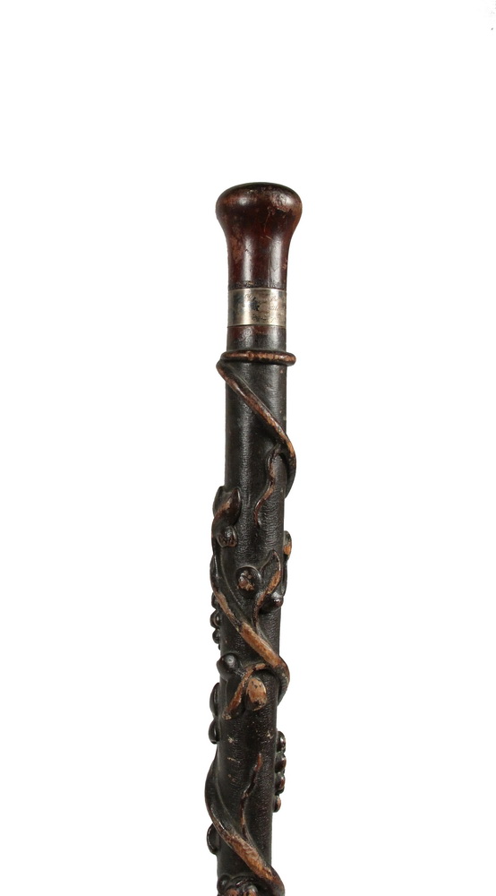 Appraisal: CIVIL WAR BATTLEFIELD WALKING STICK - Hardwood Stick with high