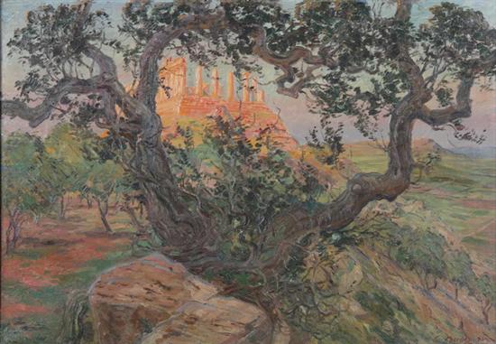 Appraisal: CARL BUDTZ MOLLER Danish - TEMPLE IN A LANDSCAPE signed