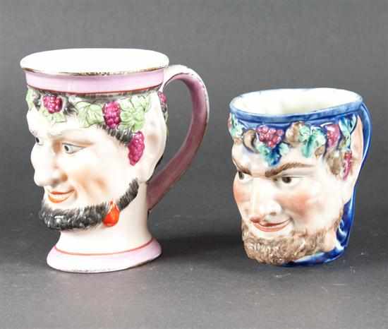 Appraisal: English porcelain Bacchus mug and a similar Continental mug th