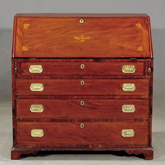 Appraisal: Federal mahogany inlaid desk Mid Atlantic states circa probably Marylandslant