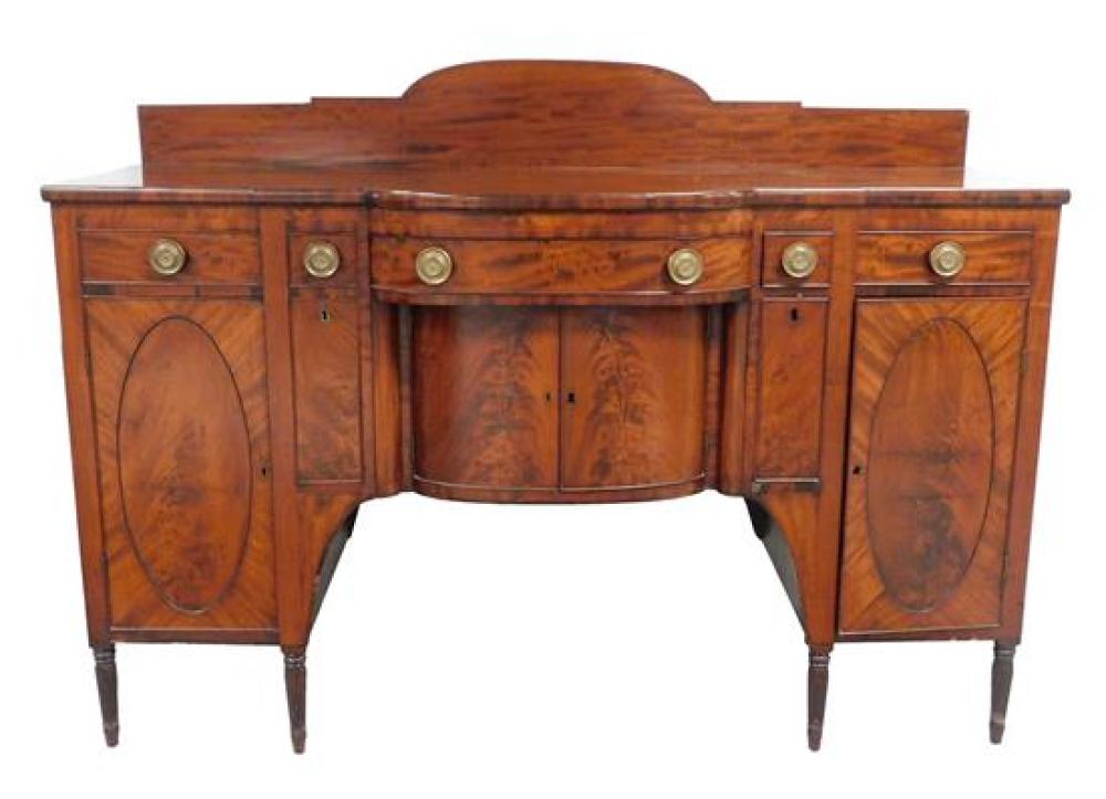 Appraisal: Sheraton mahogany sideboard New York early th C pine secondary