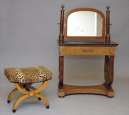 Appraisal: Empire-Style Dressing Table with Stool