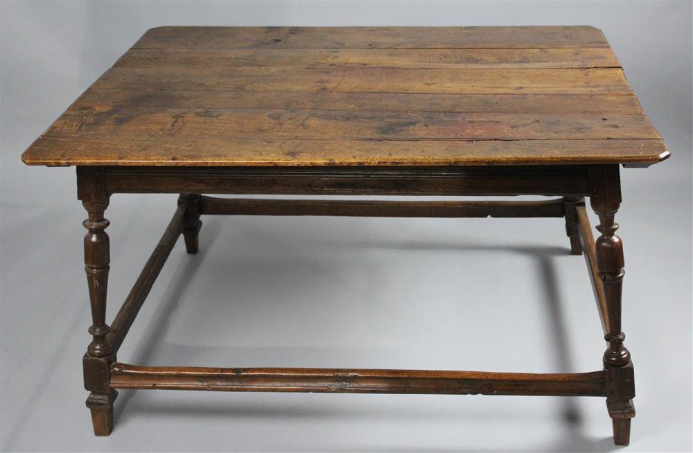 Appraisal: PROVINICAL CONTINENTAL OAK TABLE having a -board plank top over