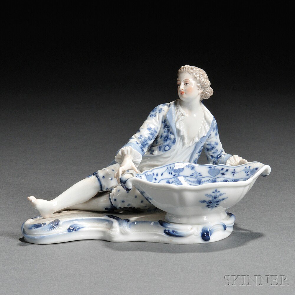 Appraisal: Meissen Porcelain Figural Master Salt late th early th century