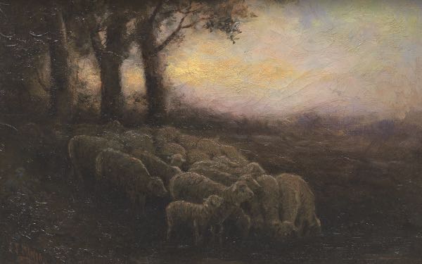 Appraisal: ADDISON THOMAS MILLAR - x Sheep in a meadow at