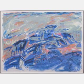 Appraisal: Lori Abram th Century Blue Roof Lagoon Oil pastel on