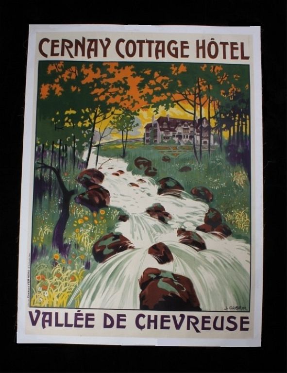 Appraisal: J Gabriel Cernay Cottage Hotel Linen Poster For your bidding