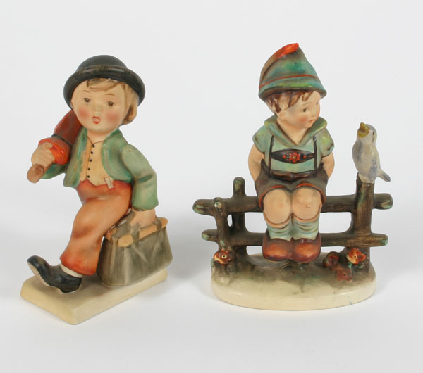 Appraisal: Hummel figures Singing Lesson and Merry Wanderer Tallest H Full