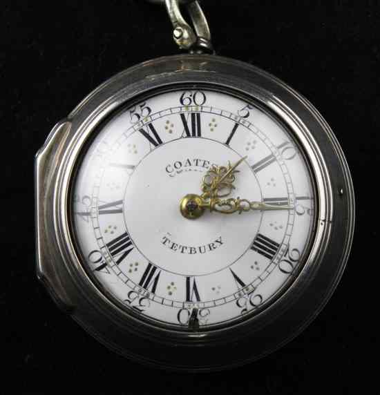 Appraisal: A late George II silver pair cased keywind verge pocket