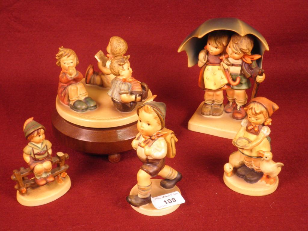 Appraisal: A Hummel musical carousel with two children playing instruments and