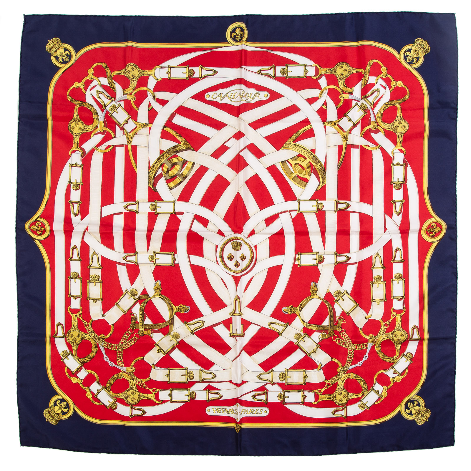 Appraisal: AN HERMES SCARF CAVALCADOUR SCARF Red and multicolor Hermes cm