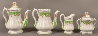 Appraisal: Pcs of Green Wheat Pattern Ironstone China Four Pieces of