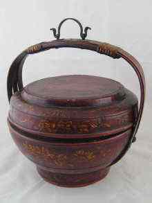 Appraisal: A th c Chinese bamboo rice pot and lid with