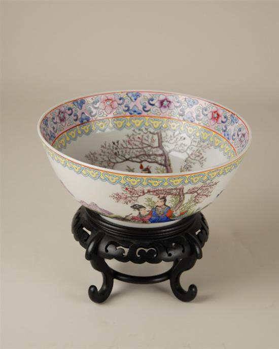 Appraisal: A Chinese Famille Rose Small Porcelain Punch Bowl the interior