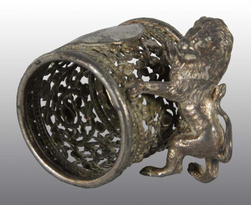 Appraisal: Standing Lion Figural Napkin Ring Description No damage or repairs