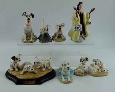 Appraisal: A collection of Royal Doulton Walt Disney Dalmations figures to