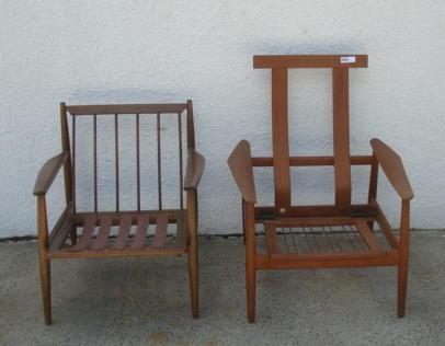 Appraisal: Danish Modern Chair Recliner together with Arm Chair Midcentury From