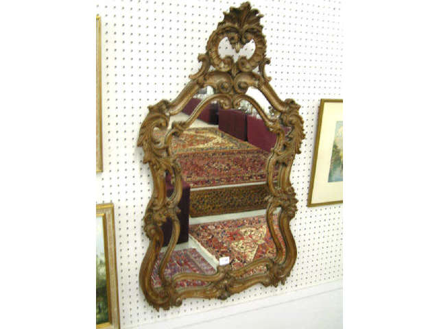 Appraisal: Fine Italian Carved Fruitwood Mirror rococo design