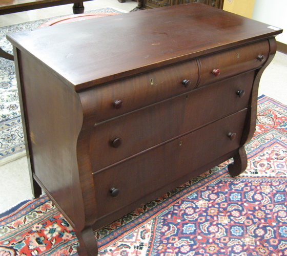 Appraisal: MAHOGANY DRESSER WITH WALL MIRROR Empire Revival design American c