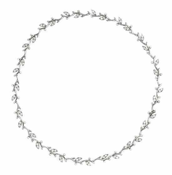 Appraisal: A Platinum and Diamond Necklace Tiffany Co in a foliate