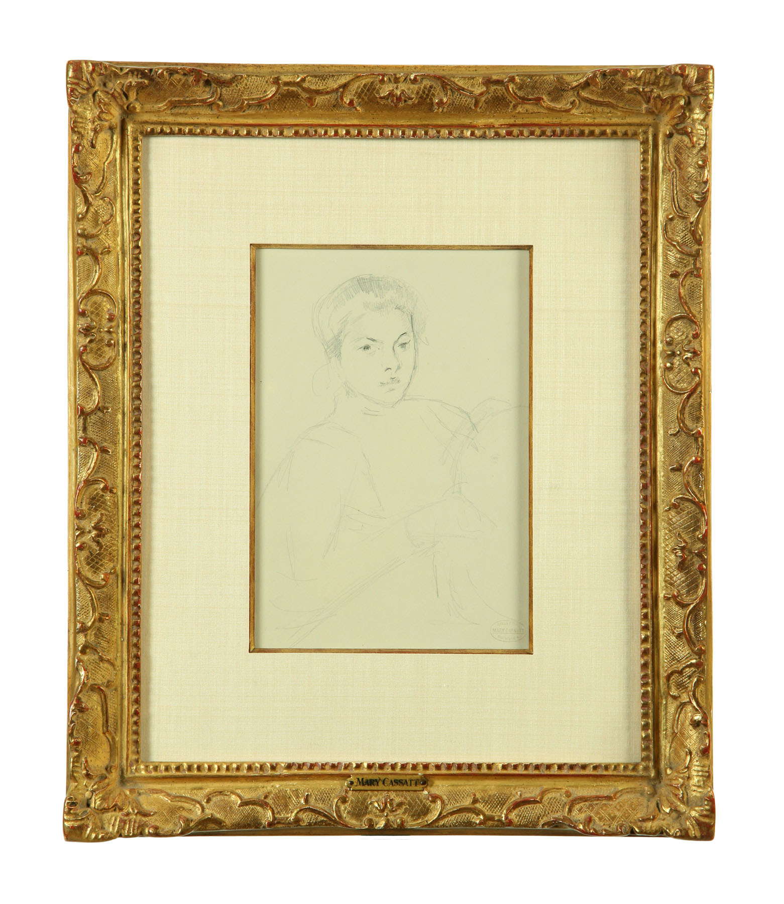 Appraisal: SKETCH OF A YOUNG WOMAN BY MARY CASSATT PENNSYLVANIA FRANCE