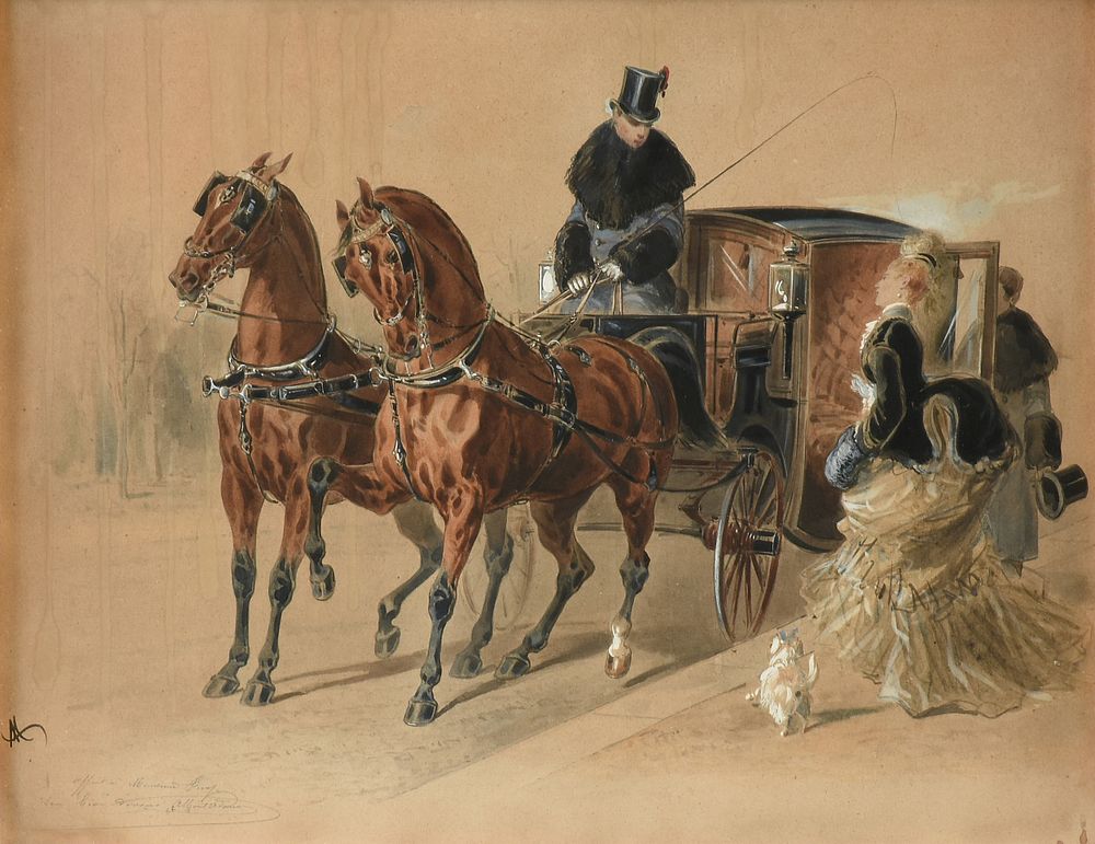 Appraisal: ALBERT ADAM French - A PAINTING Sketch for English Horses