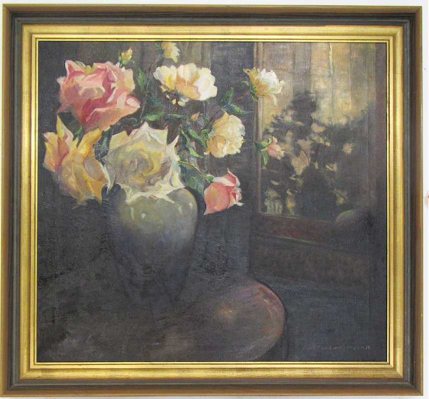 Appraisal: CHRISTIANA HOERMAN OIL ON CANVAS United States - Highlighted Roses