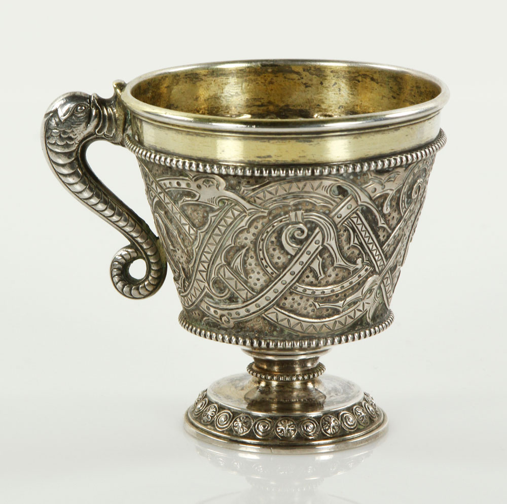 Appraisal: A - Swedish Silver Viking Style Cup Swedish Viking style