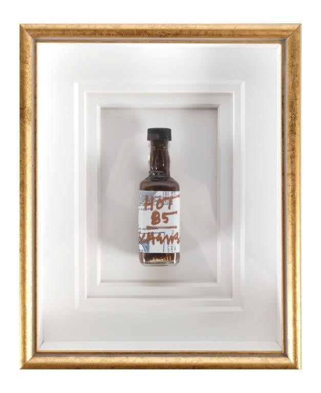 Appraisal: Robert Rauschenberg - framed bottle of hotsauce with printed label