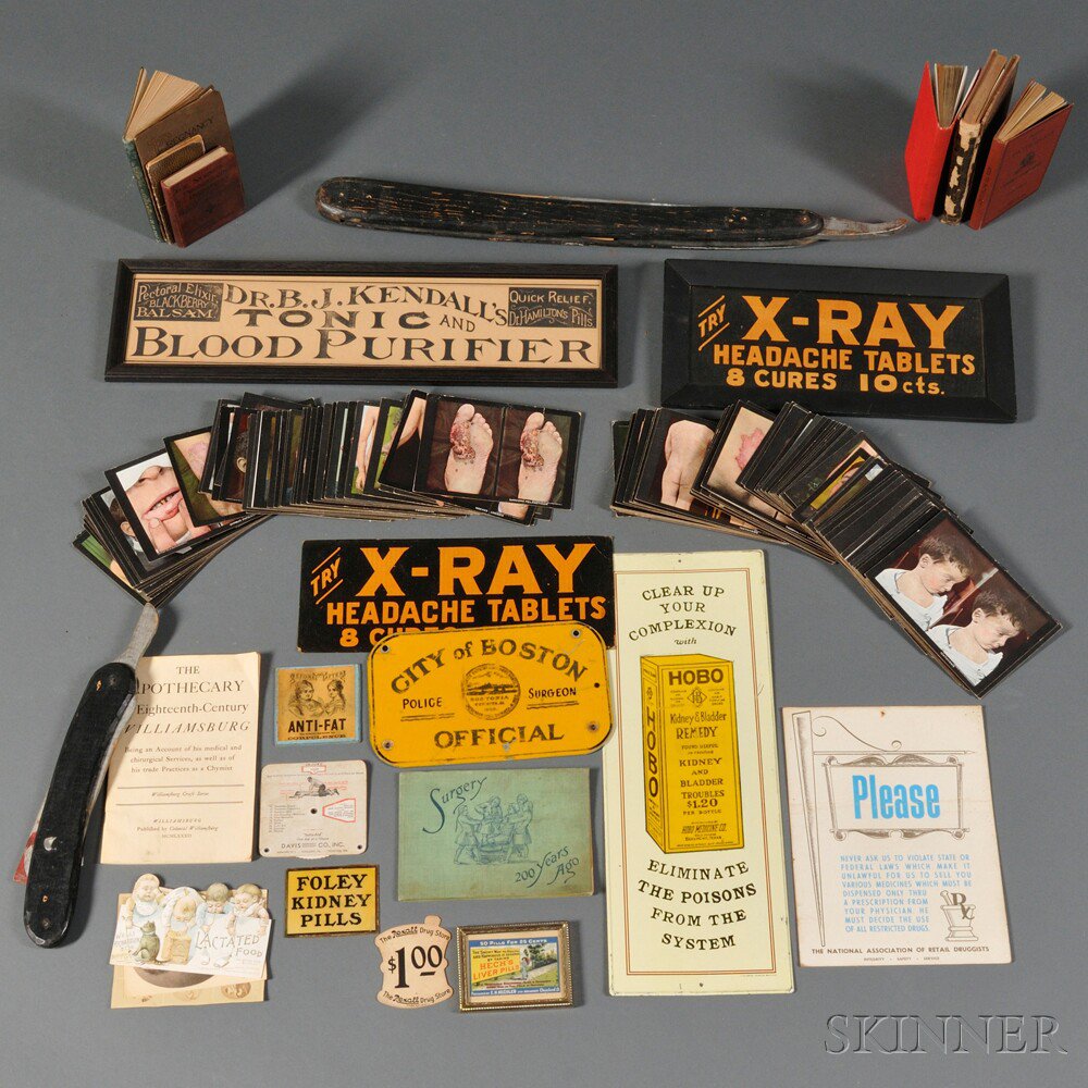 Appraisal: Collection of Medical Advertising Signs and Ephemera approximately one hundred