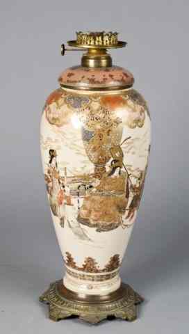 Appraisal: A Large Impressive Satsuma Porcelain LampAn extremely fine satsuma lamp