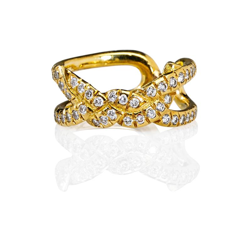 Appraisal: TIFFANY CO K DIAMOND KNOT MOTIF RING Condition Report