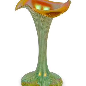 Appraisal: A Quezal Iridescent Glass Vase Height inches Property from the