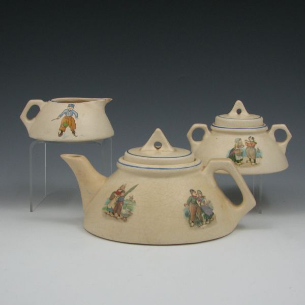 Appraisal: Roseville Dutch Creamware tea set These forms are listed as