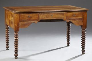 Appraisal: French Provincial Louis Philippe Carved Walnut Des French Provincial Louis