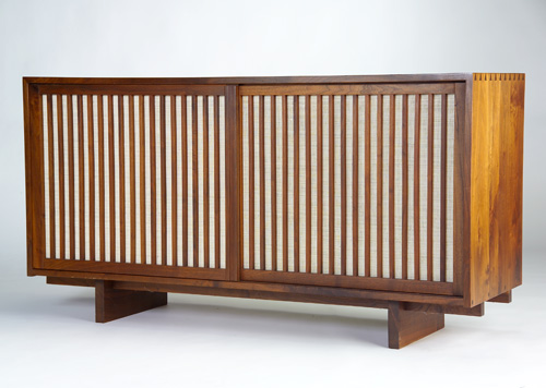 Appraisal: GEORGE NAKASHIMA Walnut credenza with pinned and dovetailed case construction