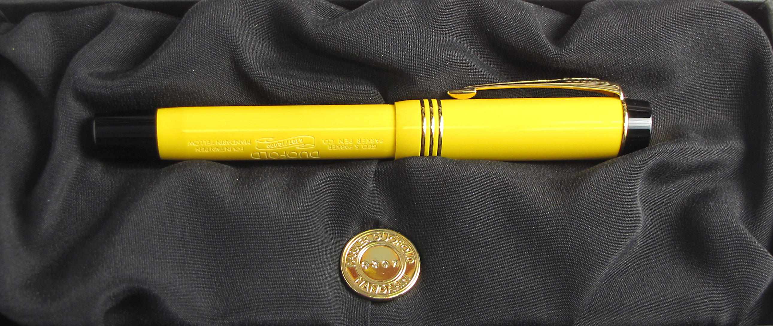 Appraisal: PARKER Duofold Mandarin Yellow Limited Edition Fountain Pen Based on