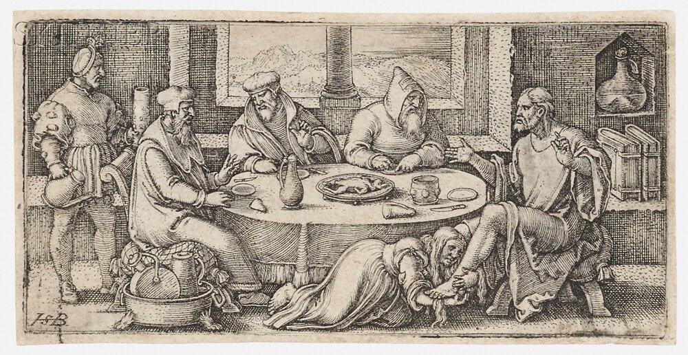 Appraisal: Hans Sebald Beham German - Two Works Christ at Table