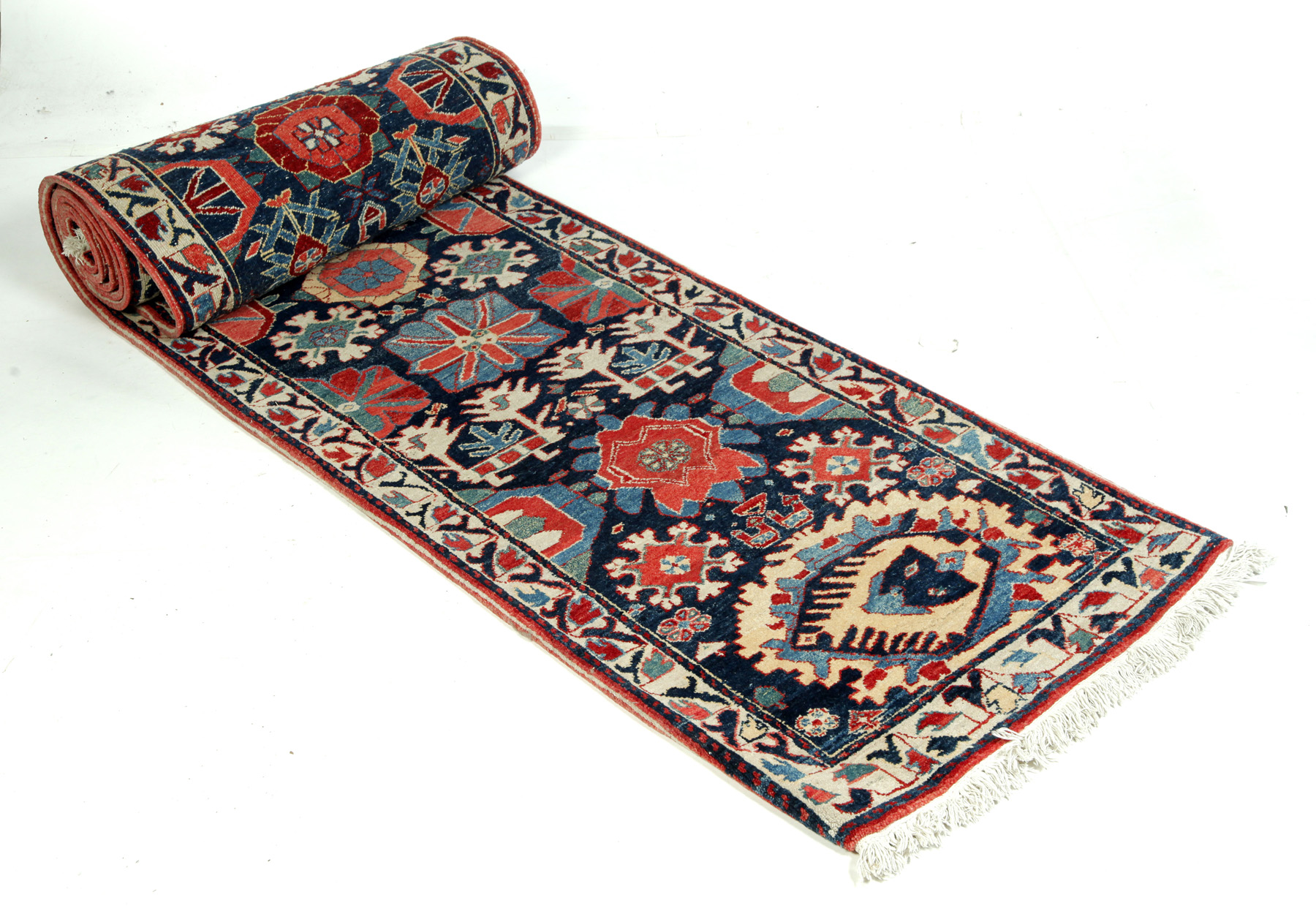 Appraisal: HANDMADE AZERI RUNNER Asian nd half- th century Wool with