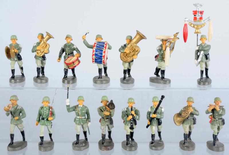 Appraisal: Lot of Elastolin German Army Band Includes eight in super