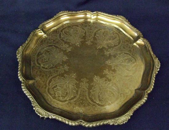 Appraisal: Edward VII silver salver with shaped border on three scroll