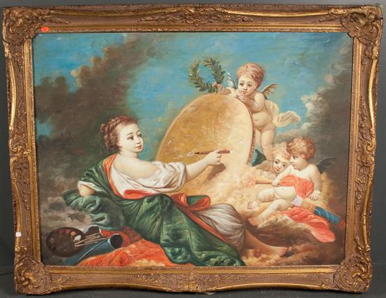 Appraisal: Continental School th century Allegory of Painting oil on canvas