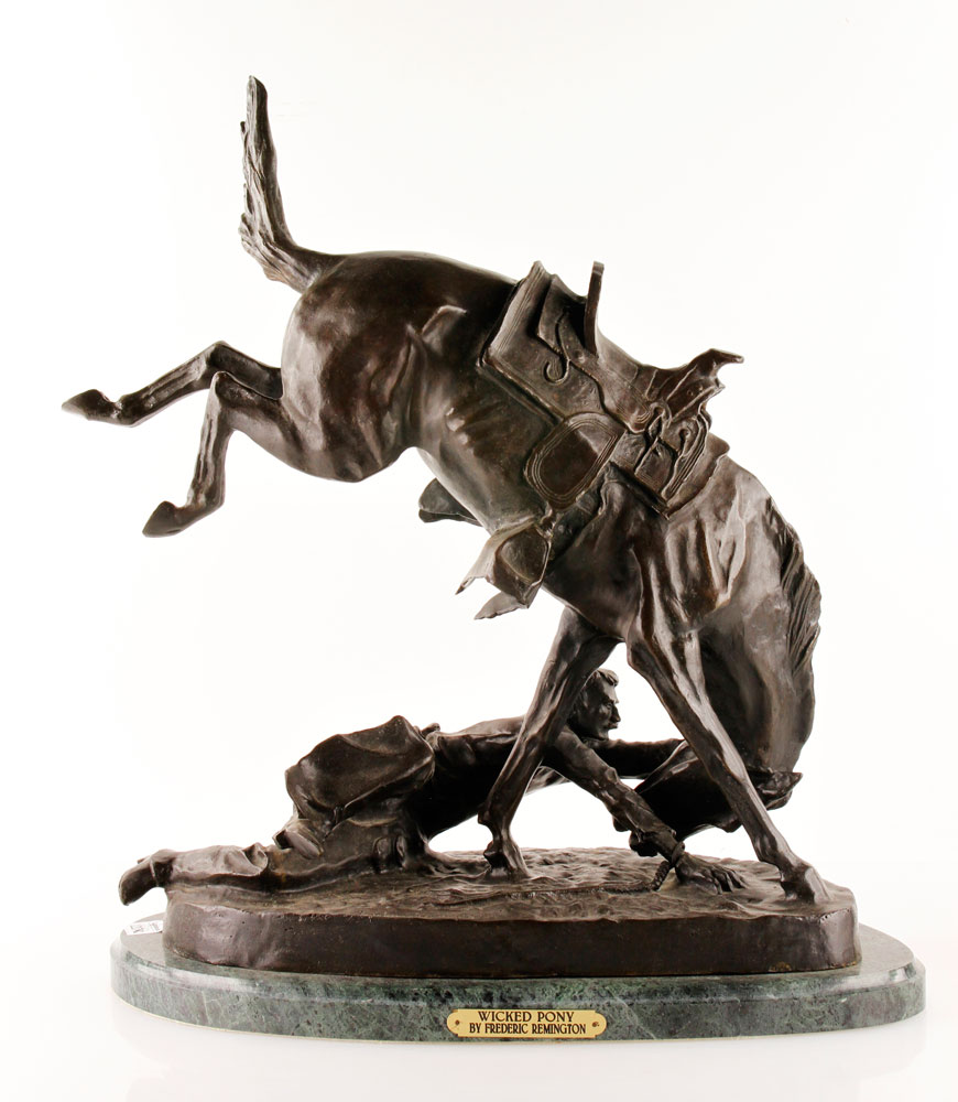 Appraisal: - Remington Wicked Pony Bronze Frederic Remington Wicked Pony reproduction