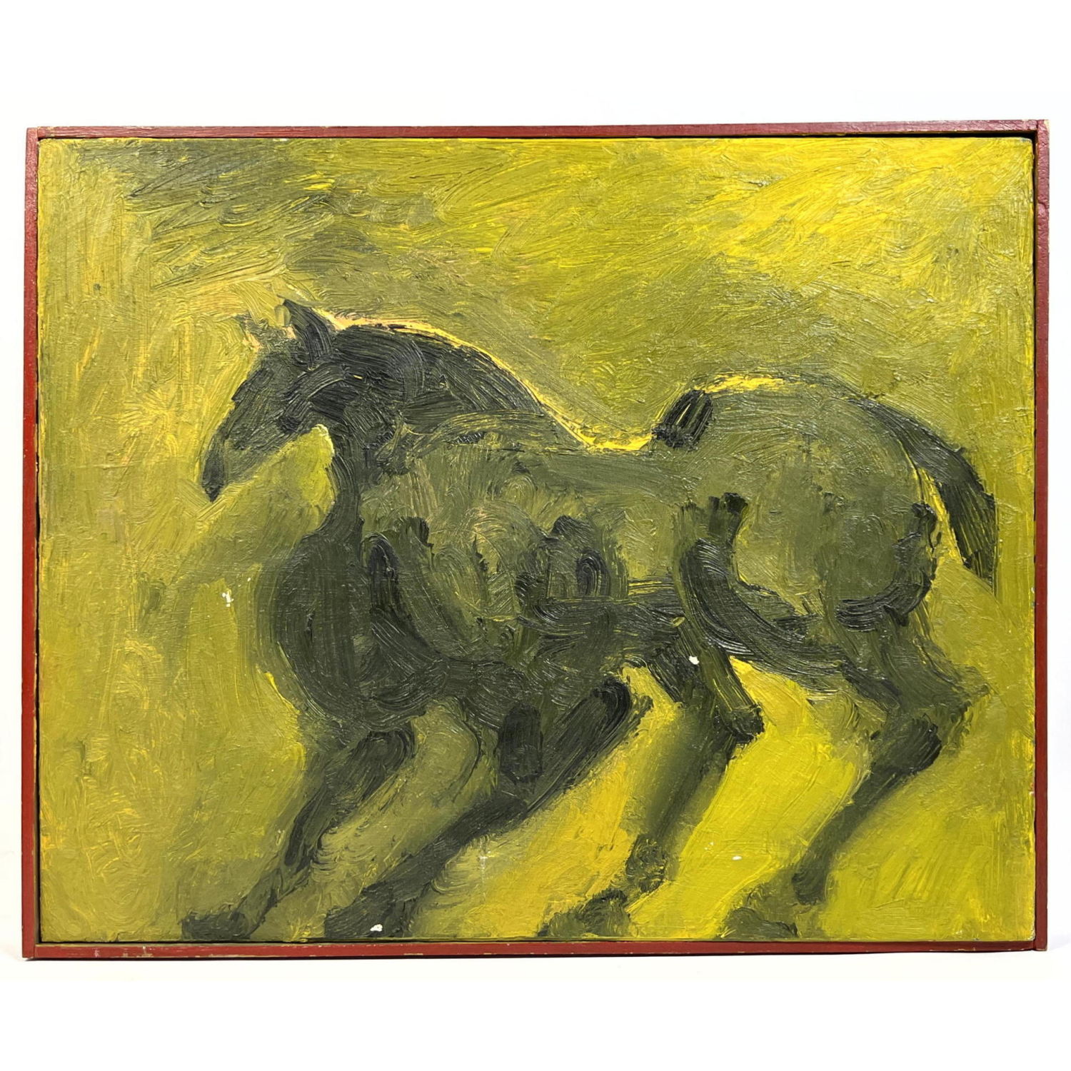 Appraisal: GEORGE D'AMATO Painting on Canvas Mid Century Modern Horse D'AMATO