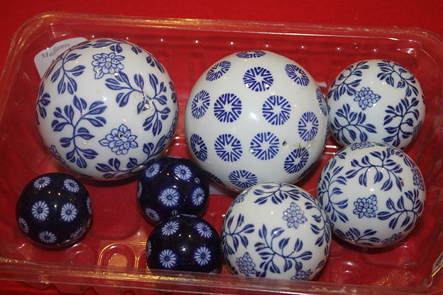 Appraisal: A SMALL COLLECTION OF BLUE AND WHITE CERAMIC CARPET BOWLS