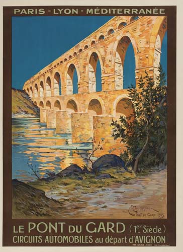 Appraisal: E COURONNEAU LE PONT DU GARD x inches x cm